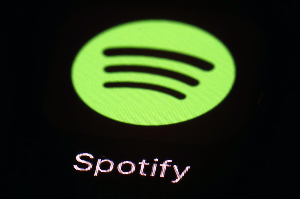 The Spotify app on an iPad in 2018.
