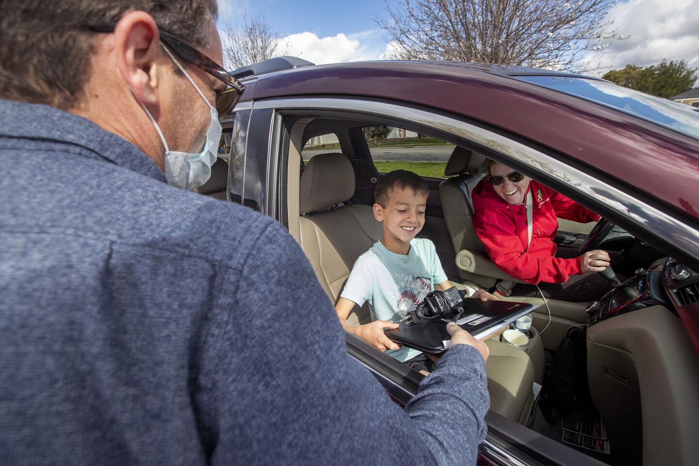 Chromebooks distributed to students for distance learning