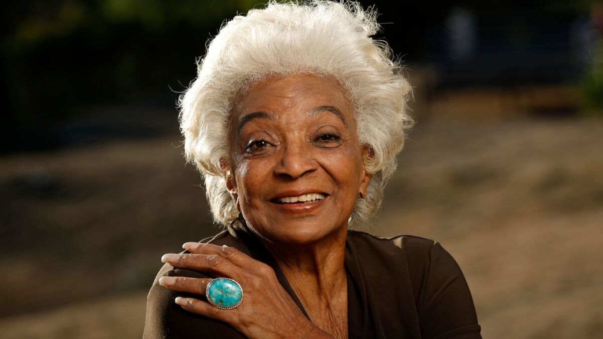 Nichelle Nichols, on location in Malibu, where she was working on the movie "Unbelievable!!!!"
