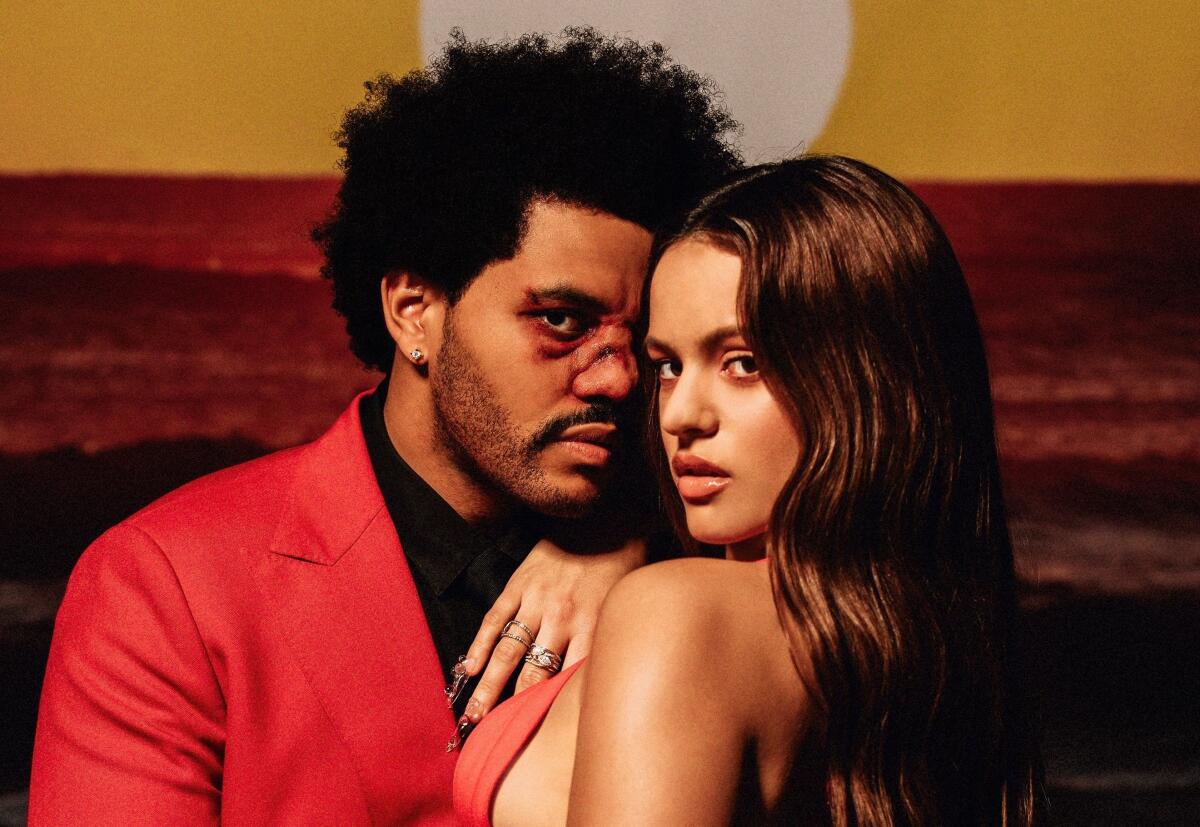 The Weeknd y Rosalia en una imagen promocional.