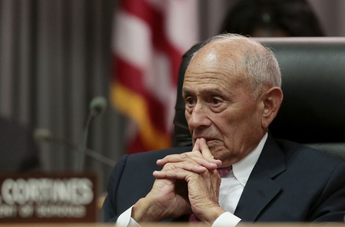 Supt. Ramon C. Cortines is deep in thought while he listens to board members July 1 at a meeting at Los Angeles Unified School District headquarters in Los Angeles.