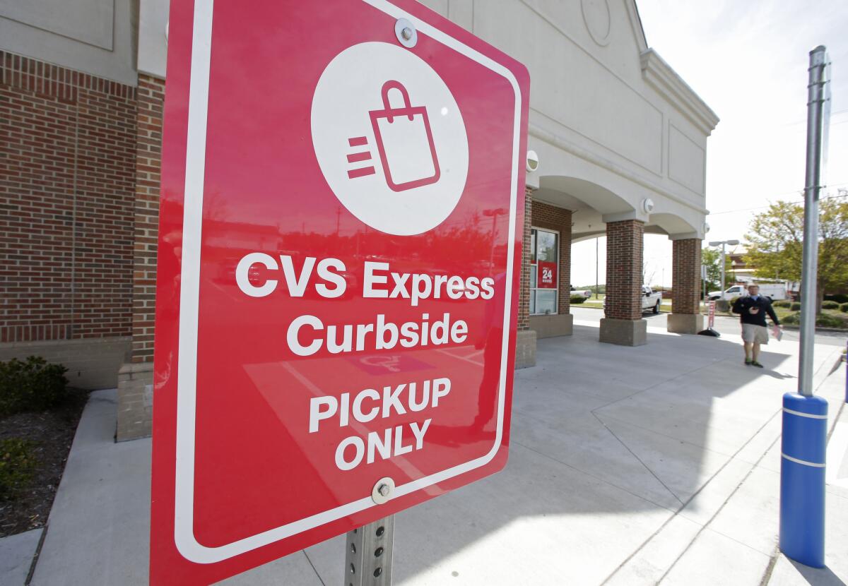 A CVS Express parking sign at a CVS store in Harrisburg, N.C.