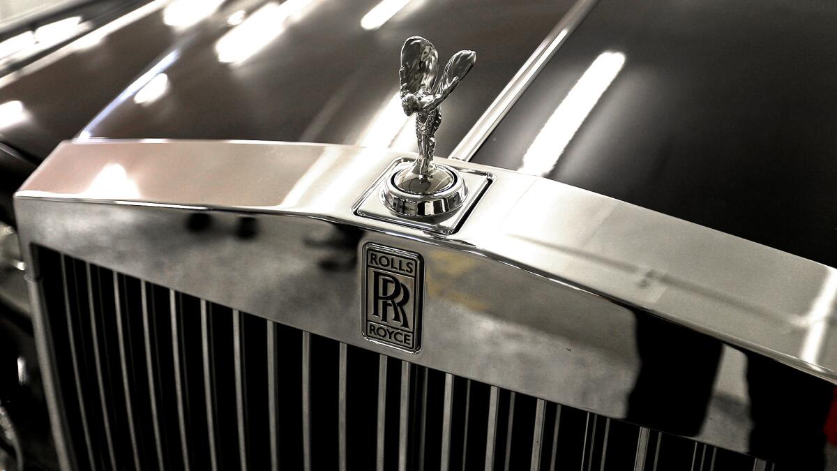 Lee keeps his late father's 2005 Rolls-Royce Phantom in his exotic car collection, pictured in 2015. (Allen J. Schaben / Los Angeles Times)
