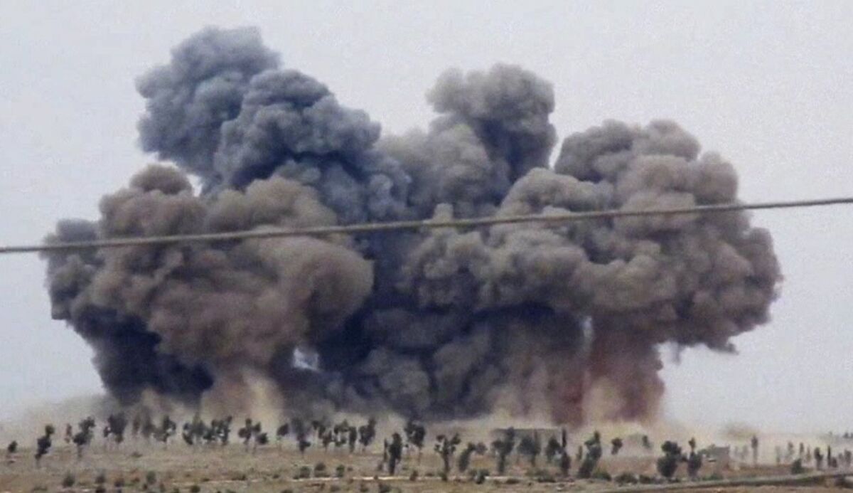 Smoke rises after airstrikes in Syria's Idlib province on Oct. 1, 2015.