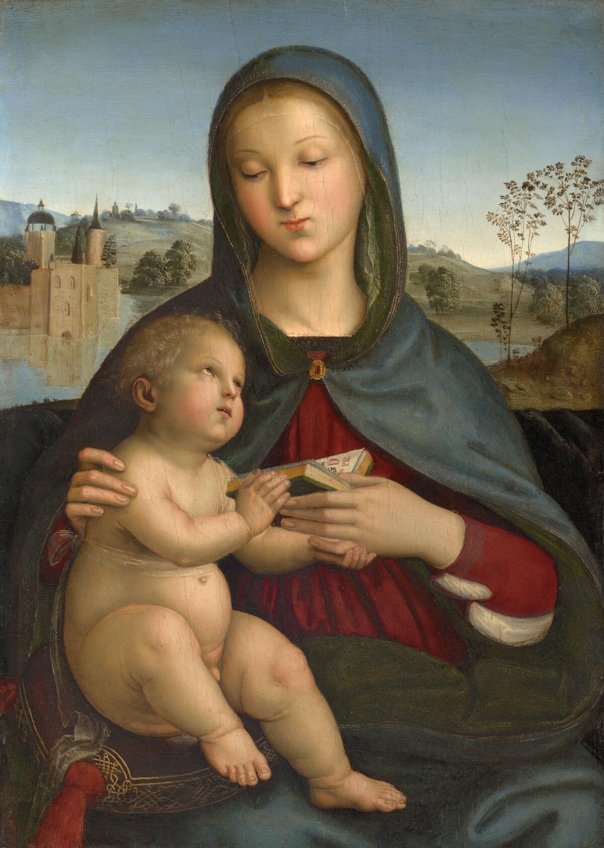 Raphael, "Madonna and Child with a Book," circa 1502-03; oil on panel