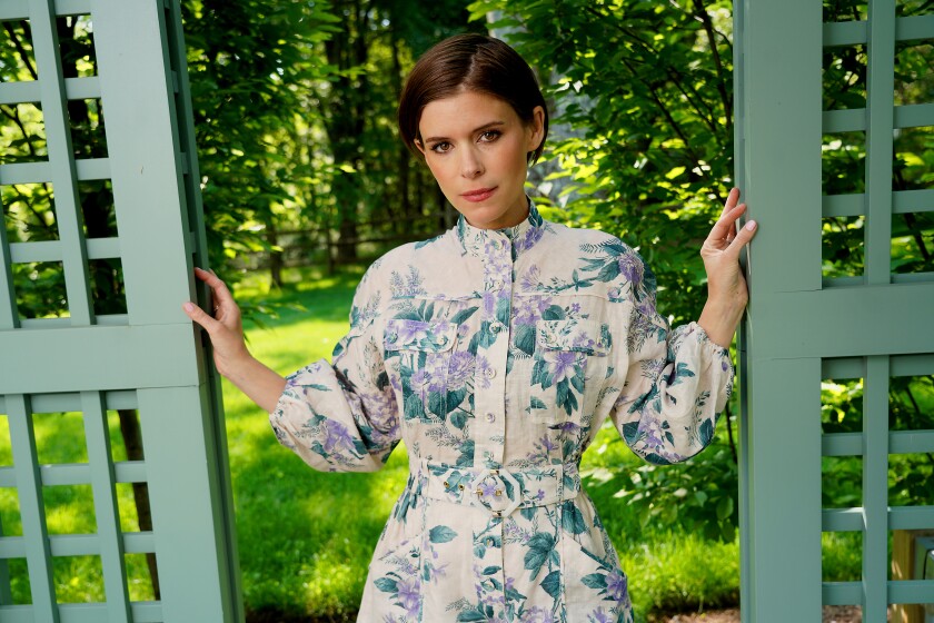 Kate Mara poses outdoors in upstate New York. The actress stars in the limited FX series "A Teacher."