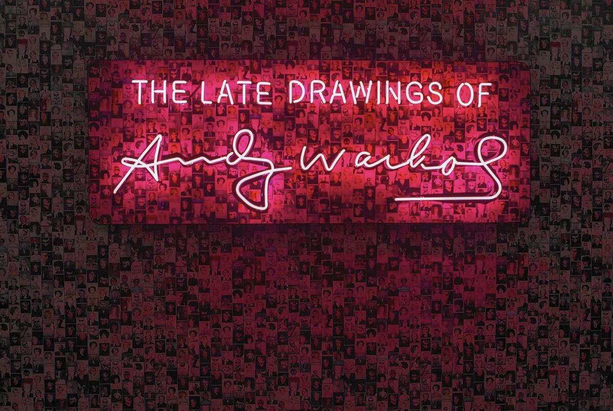The title wall of the exhibit "The Late Drawings of Andy Warhol 1973-1987" at the Fullerton Museum Center.