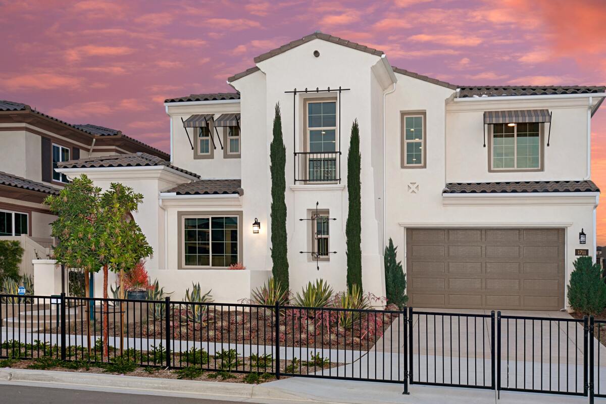 A rendering of a home in Estancia at Otay Ranch in Chula Vista.