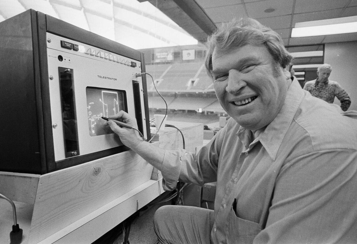 John Madden practices with a Telestrator.