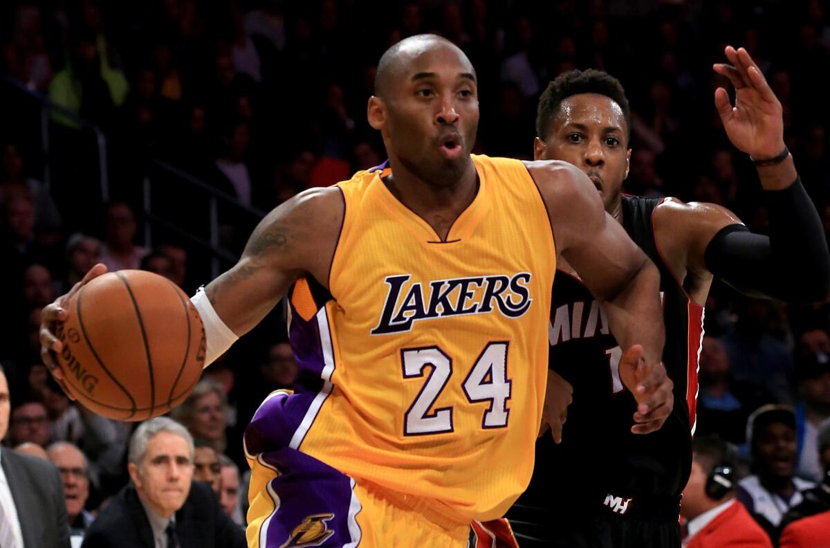 Kobe Bryant had 12 points on three of 19 shooting in a loss to the Miami Heat, 78-75, on Tuesday at Staples Center.