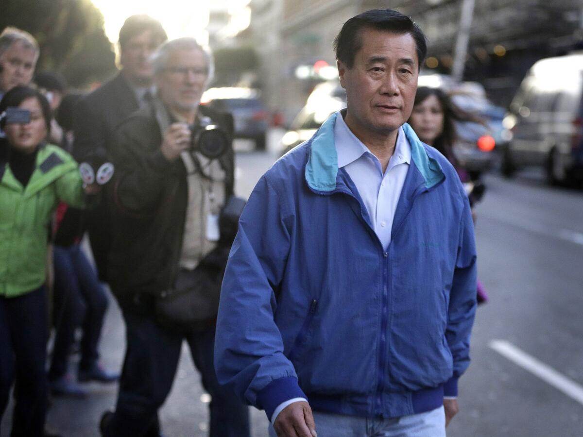 Last year, the California Senate imposed a temporary blackout on fundraising by its members after the indicments of Democrats Leland Yee (pictured above) and Ron Calderon for corruption.