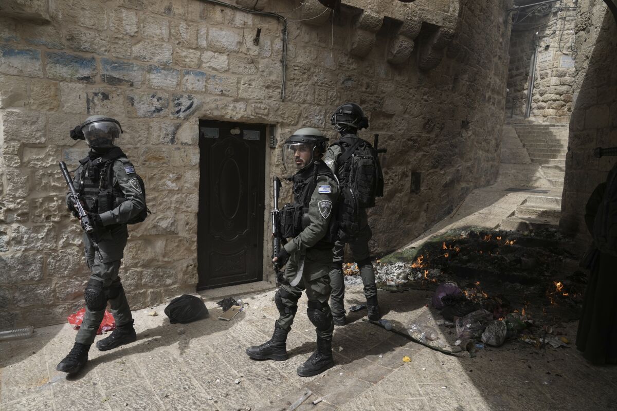 Israeli police officers in the Old City of Jerusalem