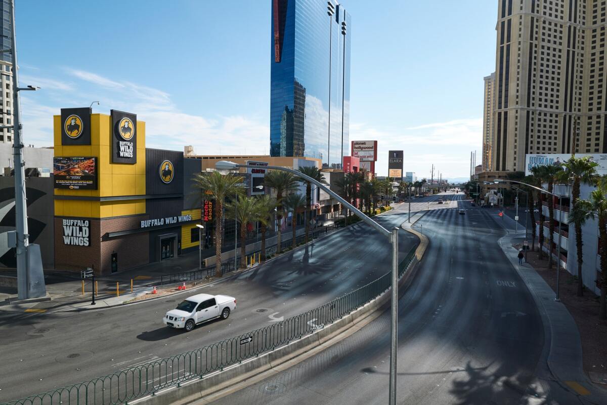 Jam-packed Las Vegas streets have been stilled by coronavirus protocols.