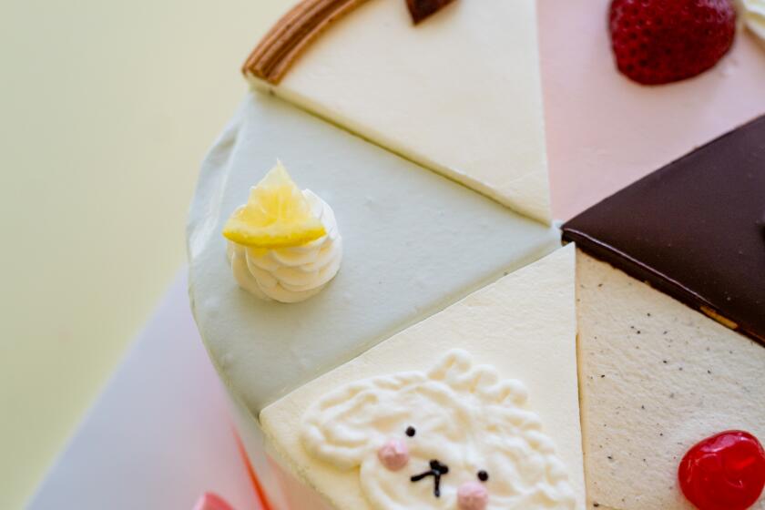 Assorted slices of cake at Harucake, a Koreatown bakery.