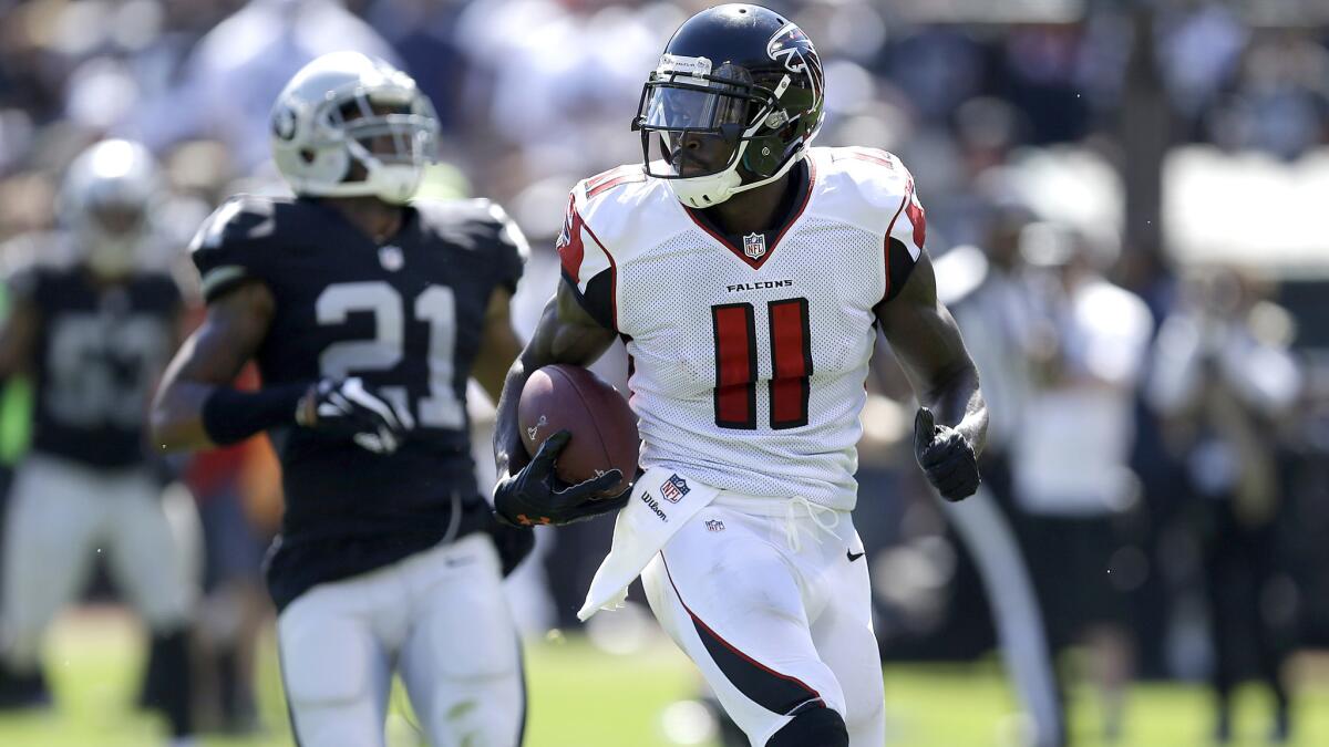 All-Pro receiver Julio Jones (11) will be ready to go when the Falcons host the Packers in the NFC championship game on Sunday.