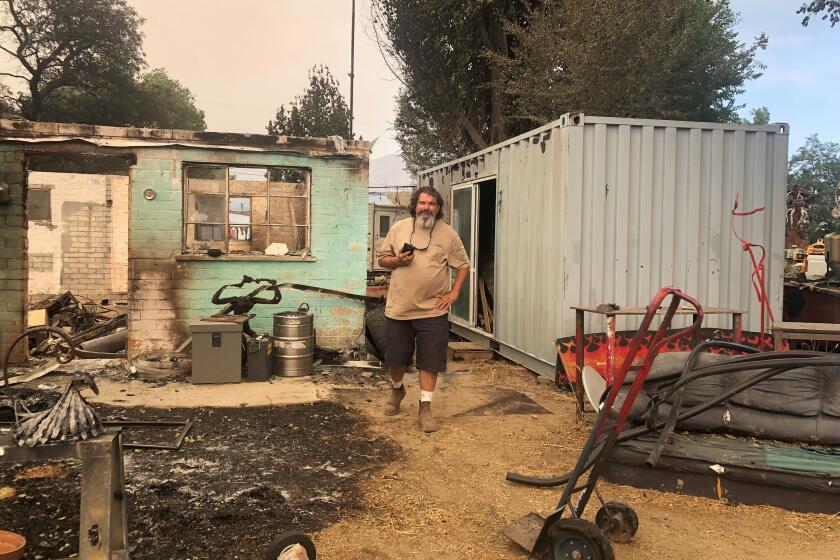 Mike Snook, known as "Snook," to friends, lost his home and all the equipment for his arts and makers collective during the Sugar Fire in Doyle, Ca.