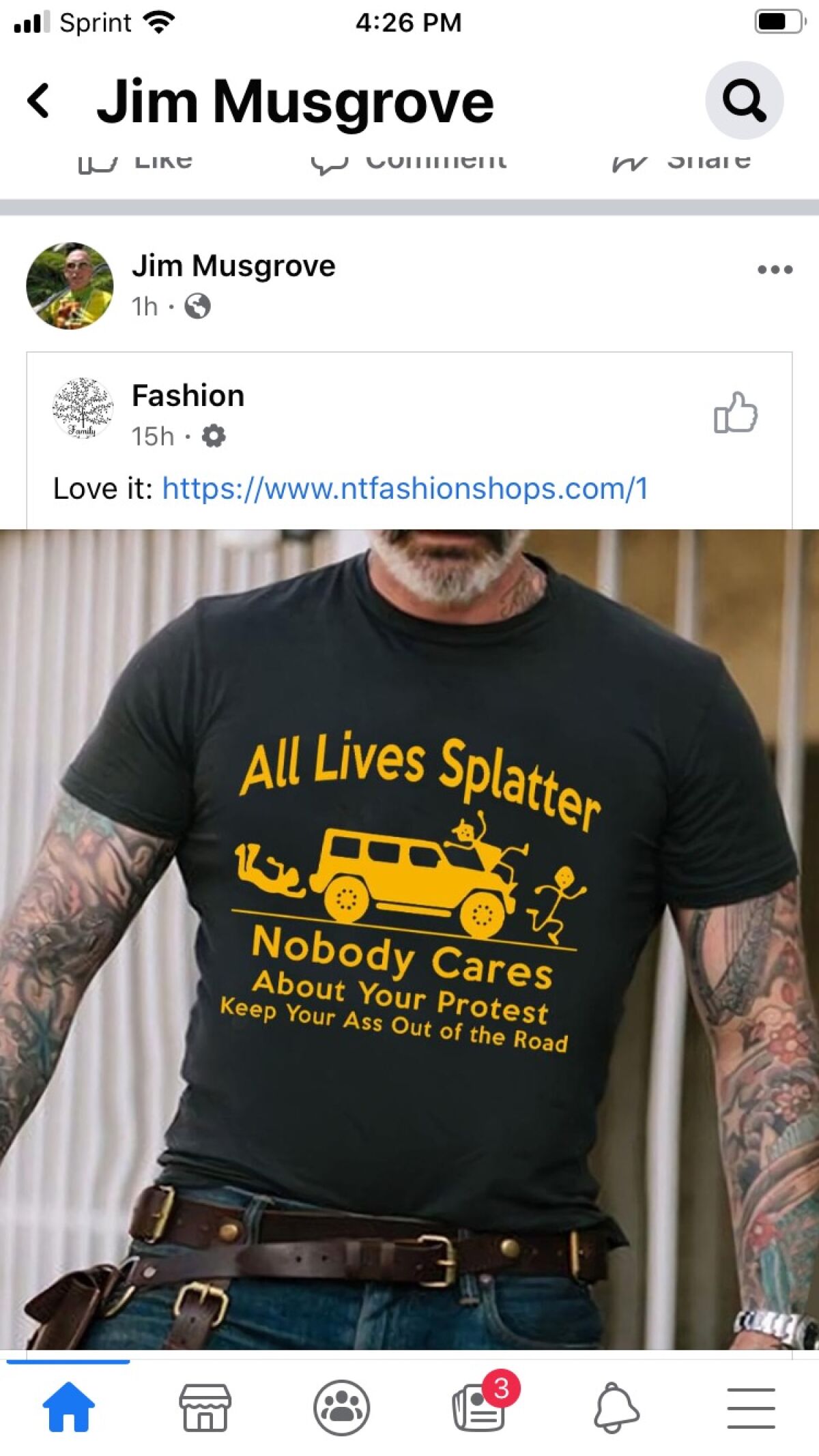 "All Lives Splatter" post