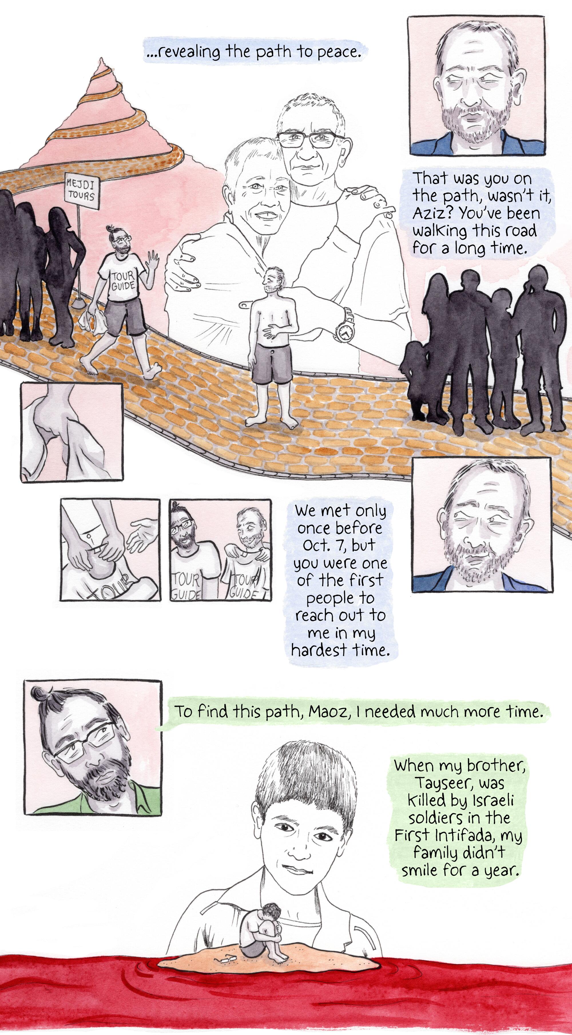 Maoz: In my dream that was you on the path to peace, wasn't it Aziz? You've been walking this road for a long time.