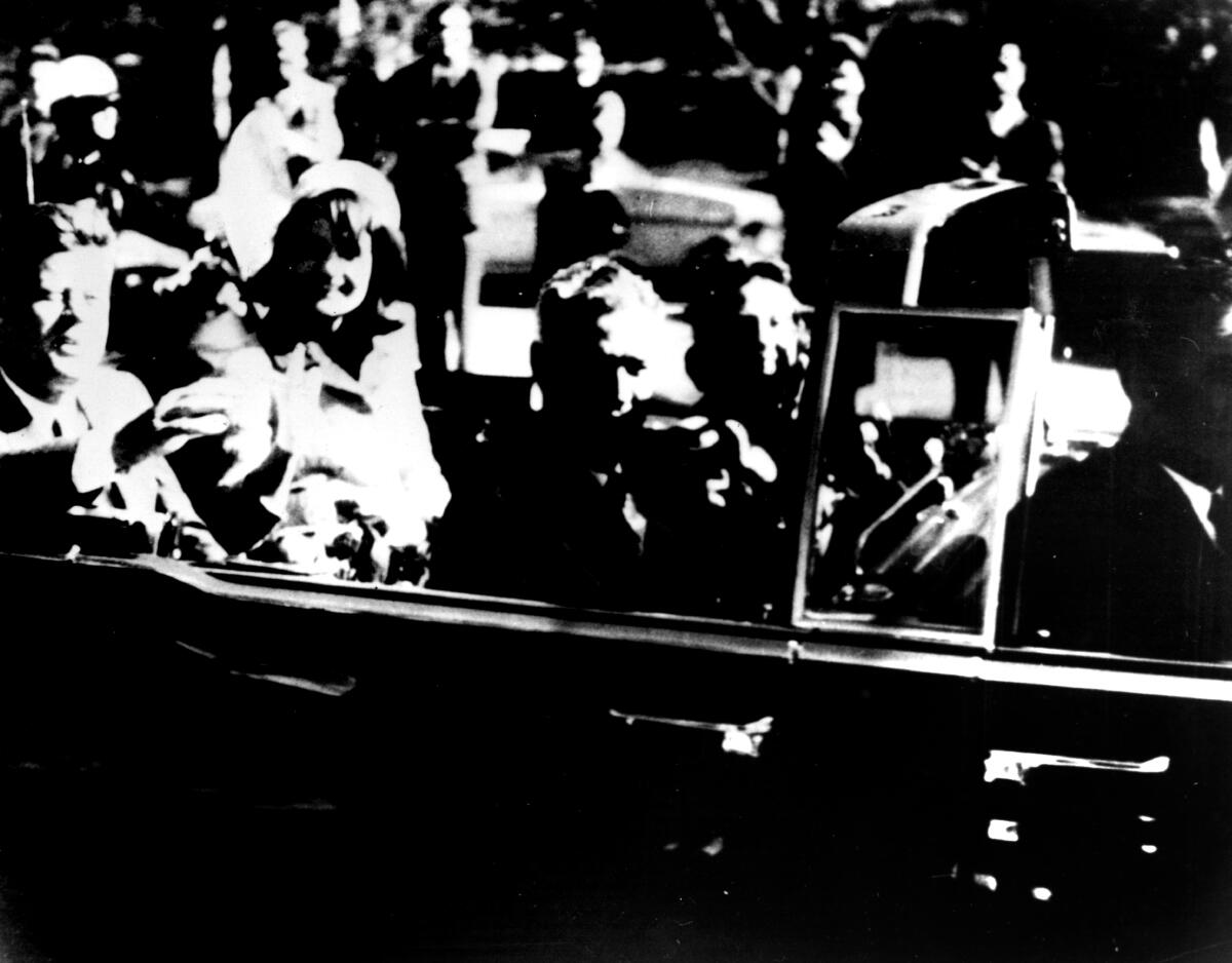President John F. Kennedy and  Jacqueline Kennedy shortly before the president was killed in Dallas, on Nov. 22, 1963.