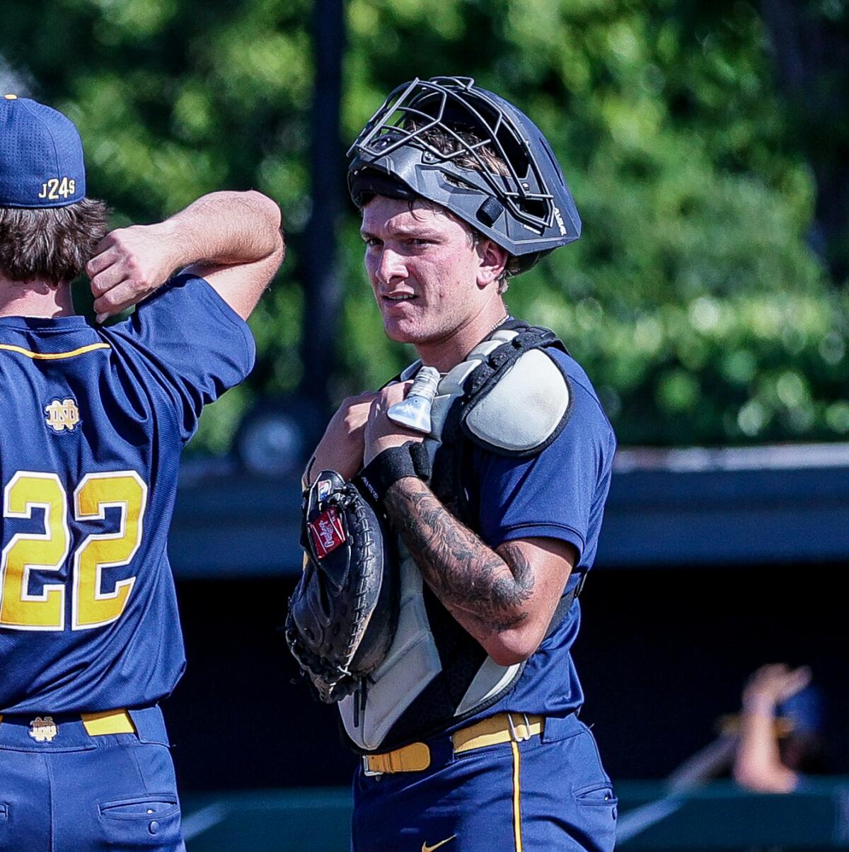 Jacob Madrid of Sherman Oaks Notre Dame hit three home runs on Tuesday at Loyola.