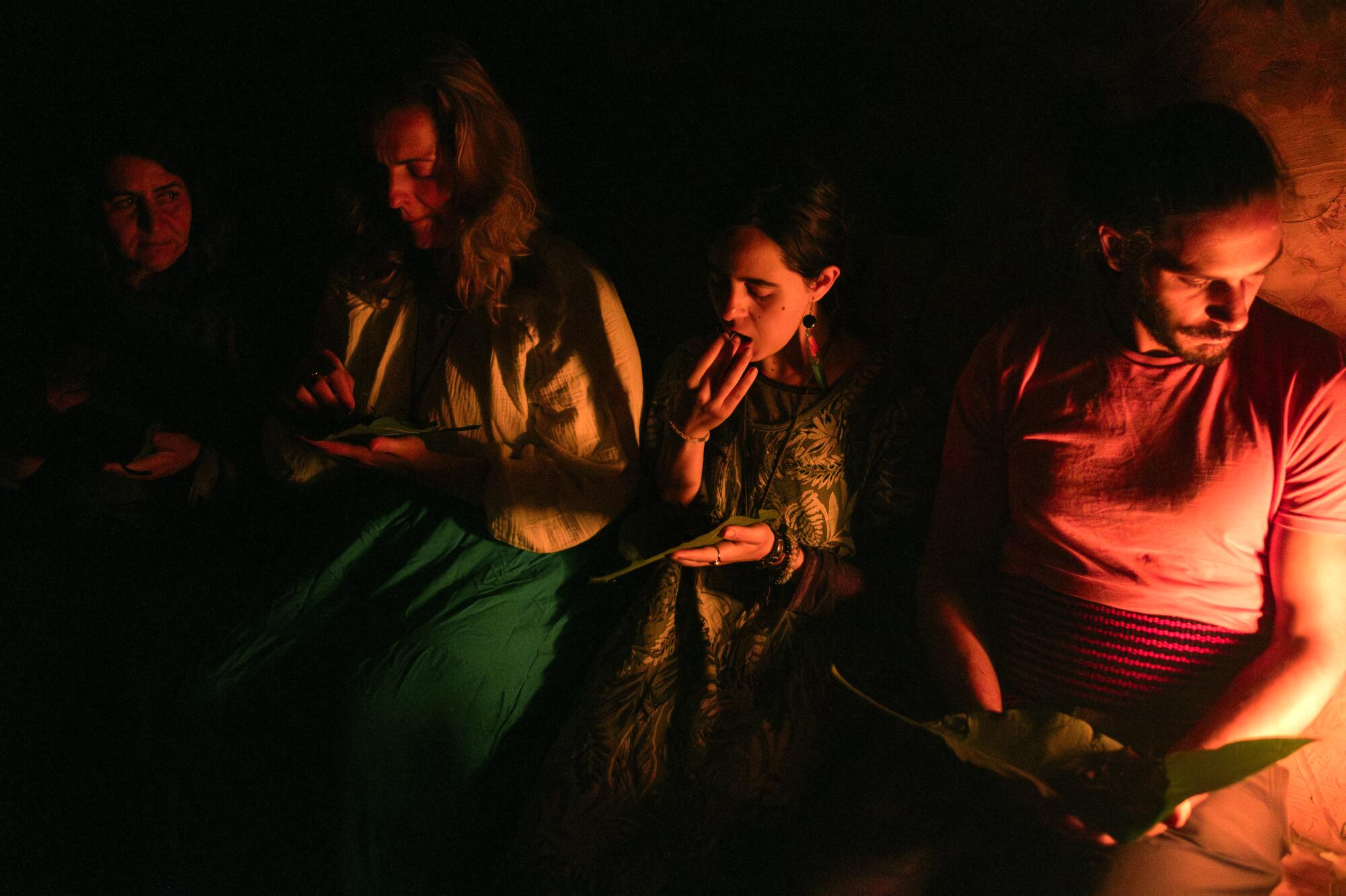 Each person calmly began ingesting the mushrooms at their own pace