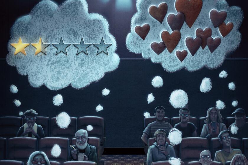 Illustration to go with story on how movie critics can be out of step with the public on crowd please movies. For SUNDAY CALENDAR 2/24/2019 ISSUE. Illustration by Cameron Cottrill For the Times
