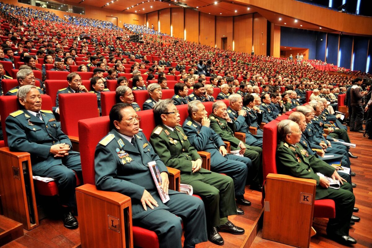 Jan. 27 will be the 40th anniversary of the Paris peace agreement, which formally ended direct U.S. military involvement in Vietnam. Above: Veterans attend a celebration show to mark the 40th anniversary of the so-called 'Hanoi-Dien Bien Phu Victory in the air,' in Hanoi, Vietnam.