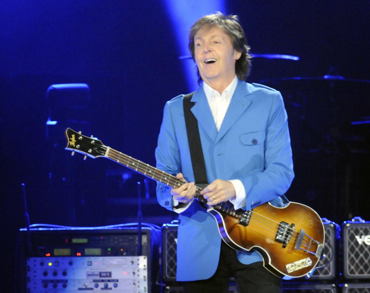 Paul McCartney performing Saturday at the Times Union Center in Albany, N.Y.