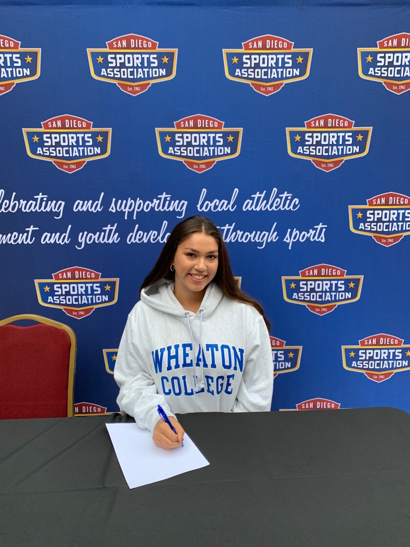 Patricia Bandrup, a senior at Poway High, on national signing day when she committed to Wheaton College to play soccer.