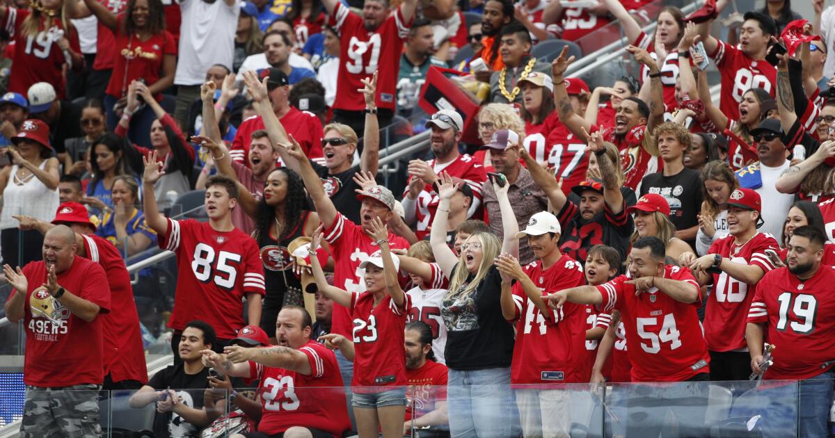 49ers fans projected to take over SoFi Stadium again