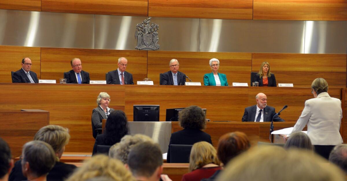 Gail Furness, senior counsel assisting the Royal Commission into the Sexual Abuse of Children, speaks during its first public hearing in Melbourne, Australia.