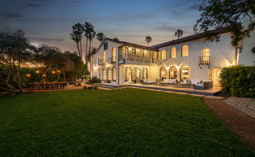 Built in 1923, the home adjoins Wilshire Country Club and includes a putting green of its own.