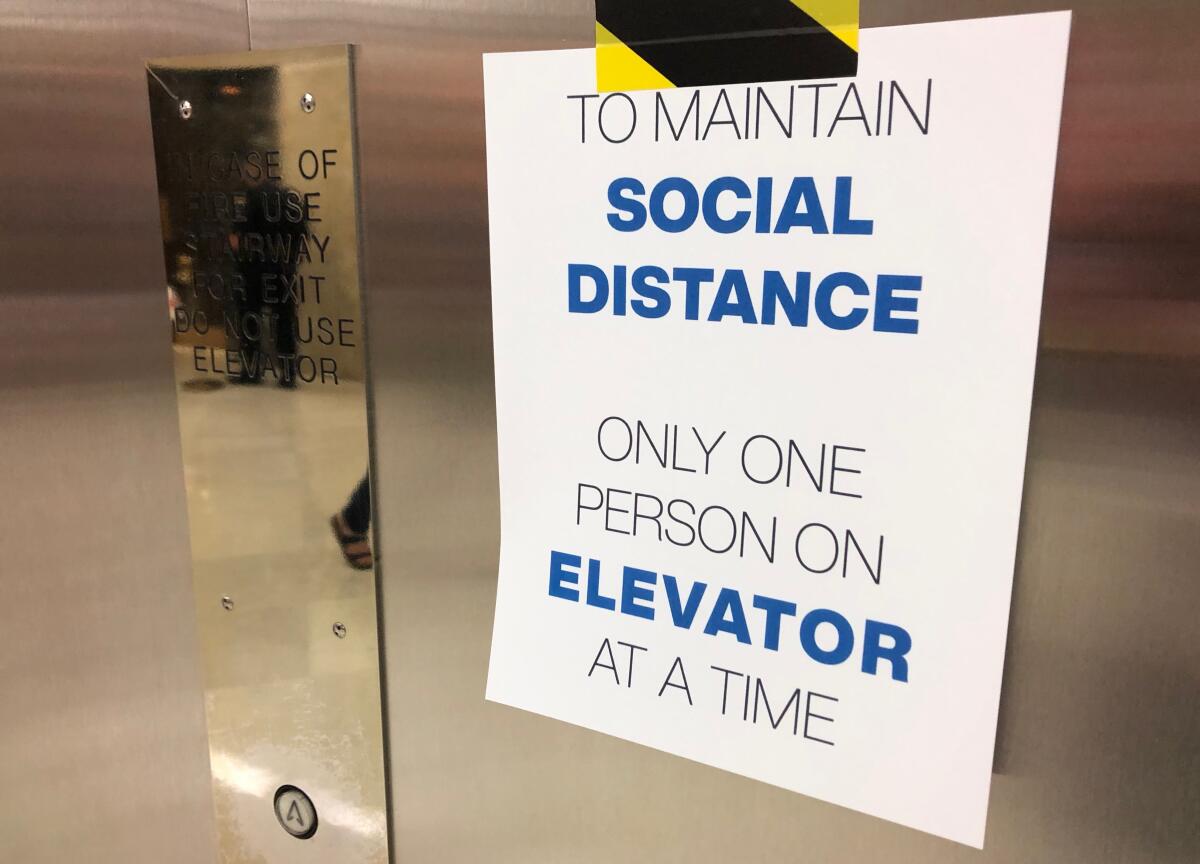 Elevators in the Capitol were limited to a single occupant as the Assembly returned to work on Monday.