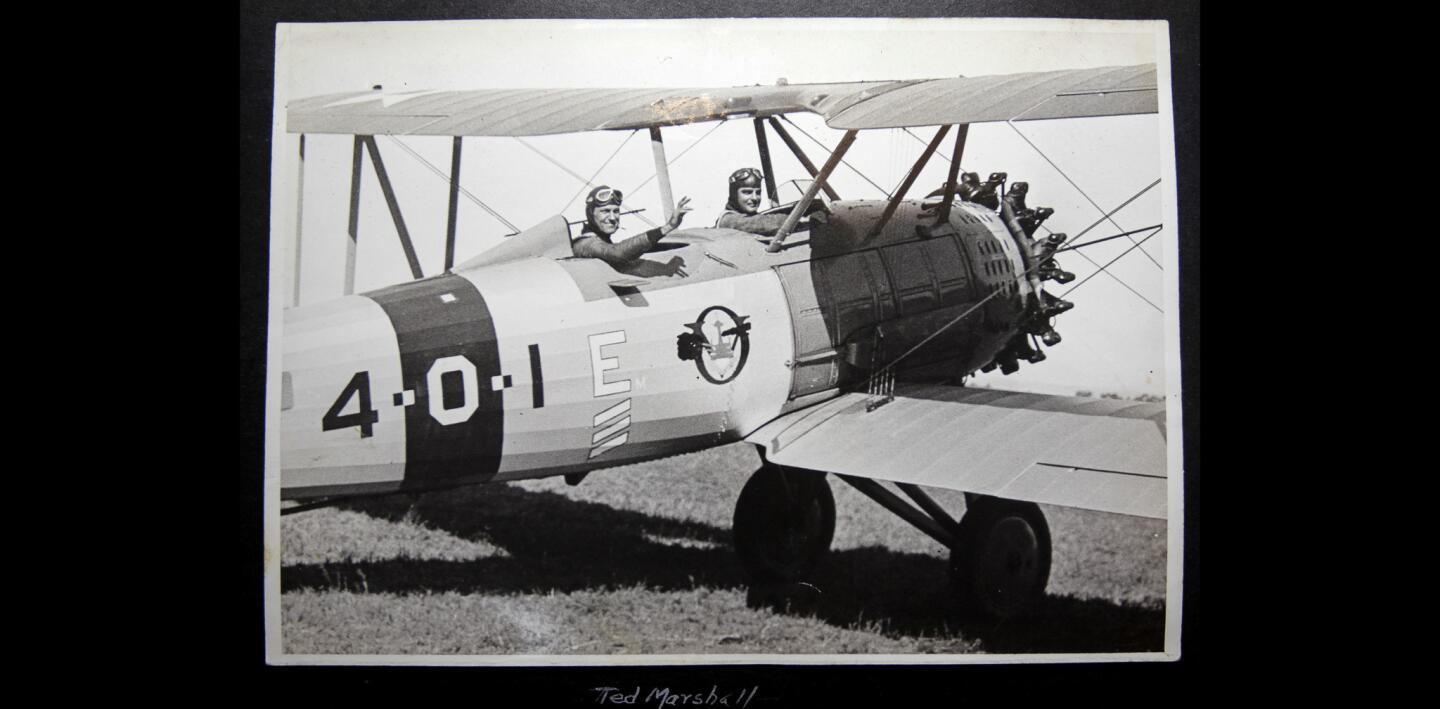 A photo of a biplane taken in the late 1920's that was brought in by Randy Dible.