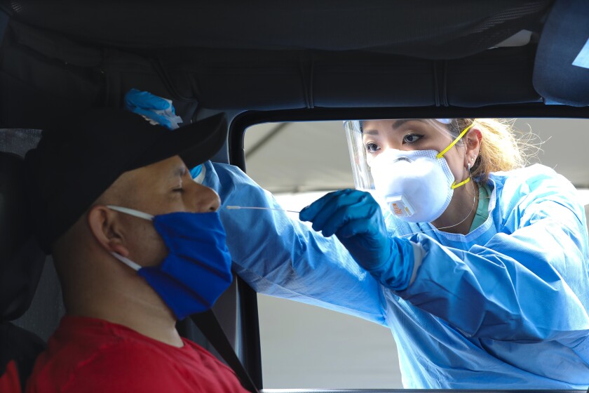 San Diegans Roll Through Newest Drive Thru Coronavirus Testing