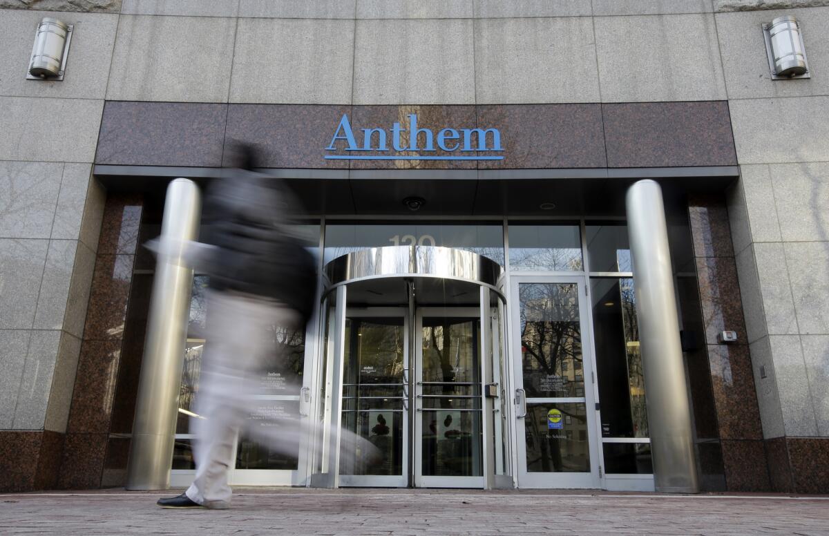 Health insurer Anthem said Wednesday that hackers have breached its system. Above, Anthem headquarters in Indianapolis.