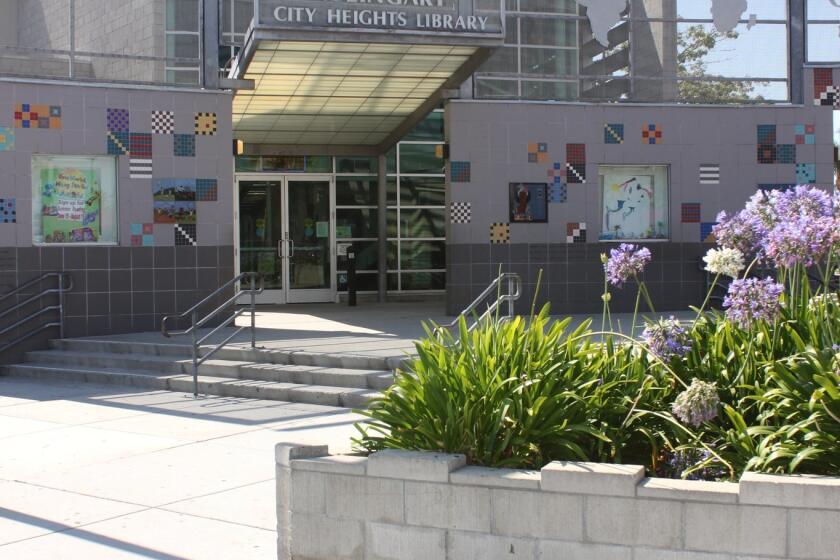 Facade of the San Diego Public Library's City Heights/Weingart Branch Library & Performance Annex. Due to a recent charitable donation, it will open its doors on Sundays from 1 to 5 p.m. starting July 10.