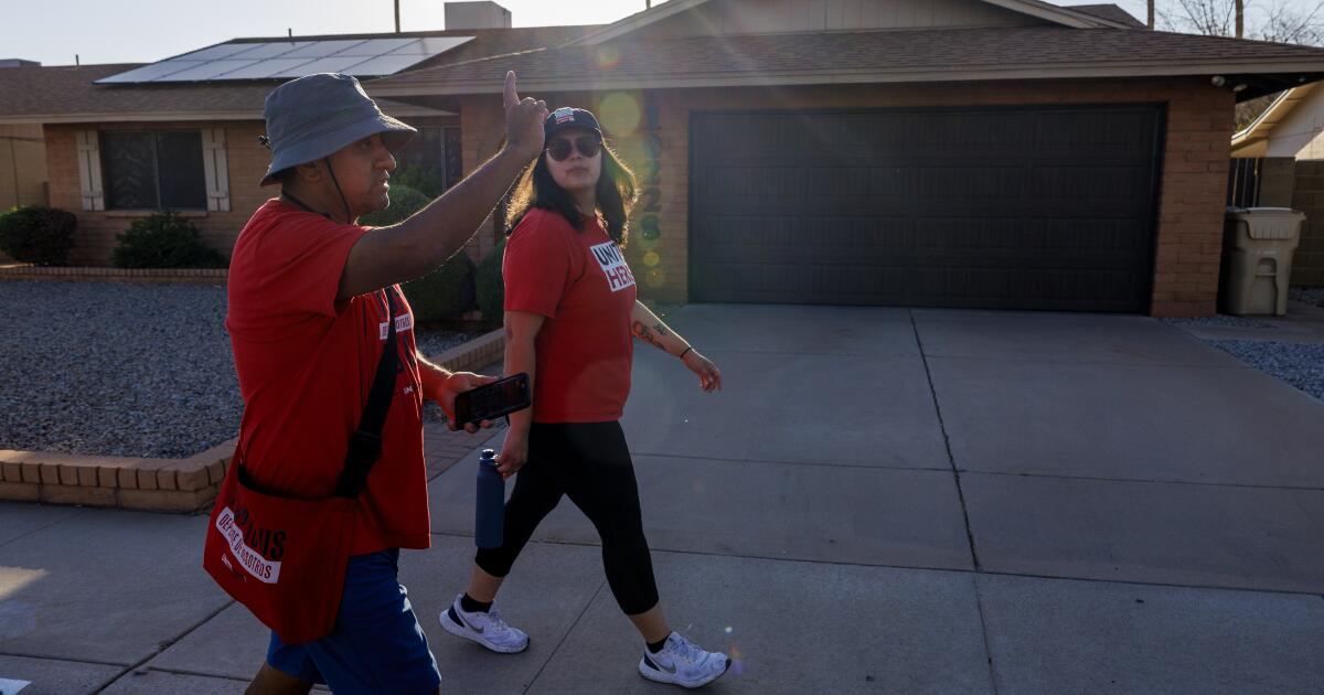 Californians head to Nevada and Arizona to knock on doors for Harris