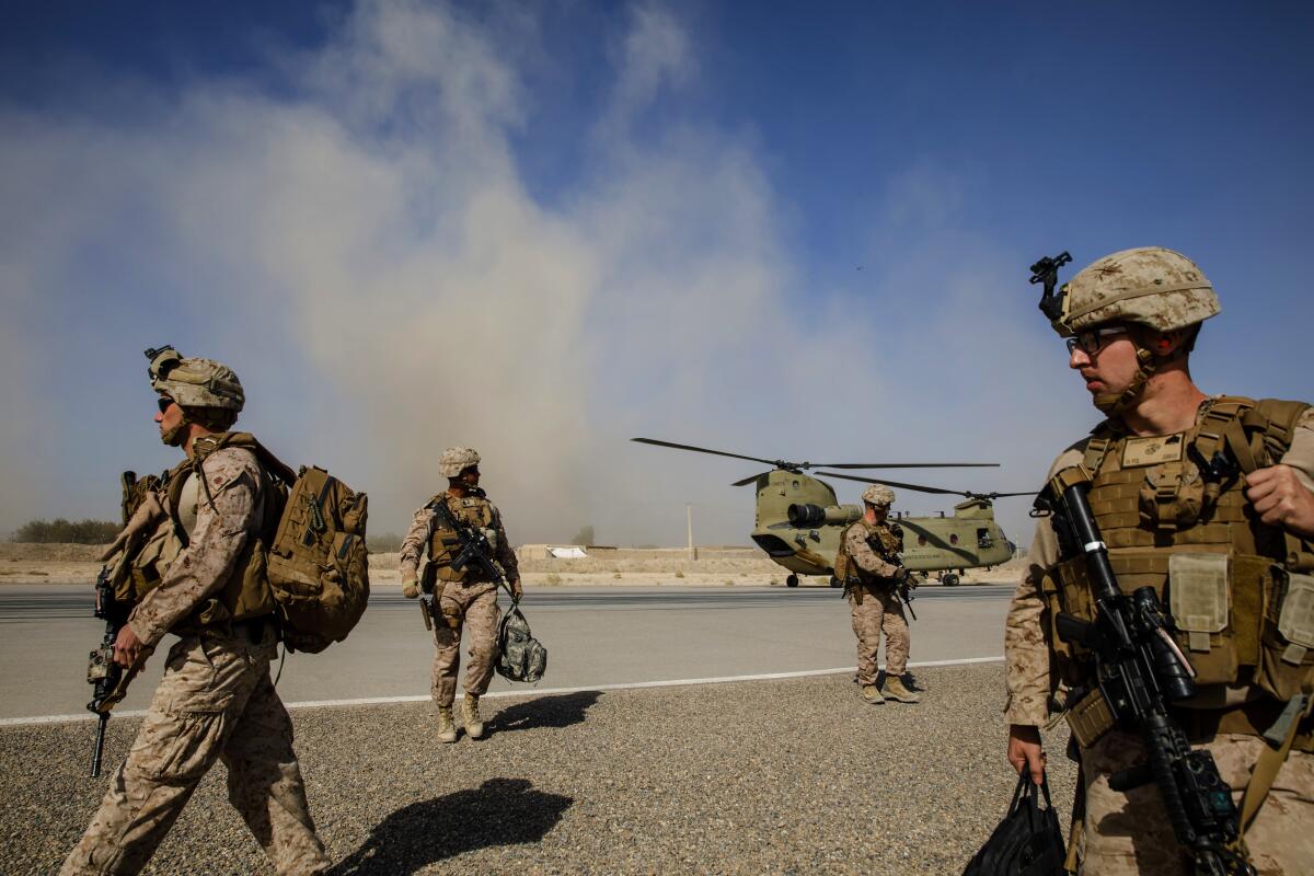 U.S. Marines in Afghanistan in a photo from 2019.