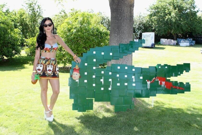 Katy Perry at the Lacoste Live Coachella Music and Arts Festival pool party.