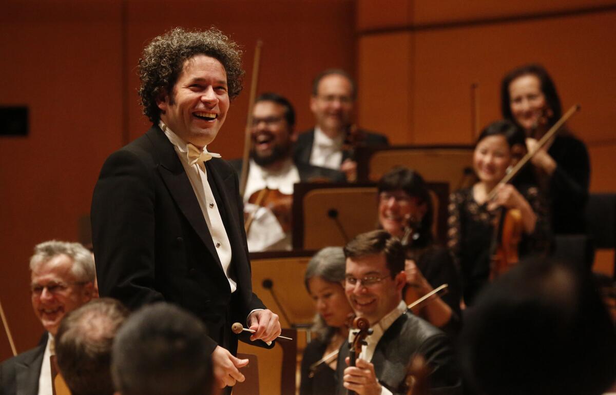 Gustavo Dudamel and the LA Philharmonic have several events lined up this week to help launch the orchestra's 100th season.