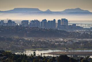 The view of the downtown San Diego skyline and beyond.