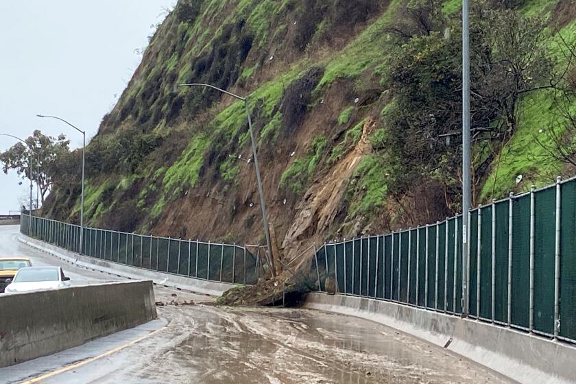 A mudflow spilled onto the 5 Freeway 