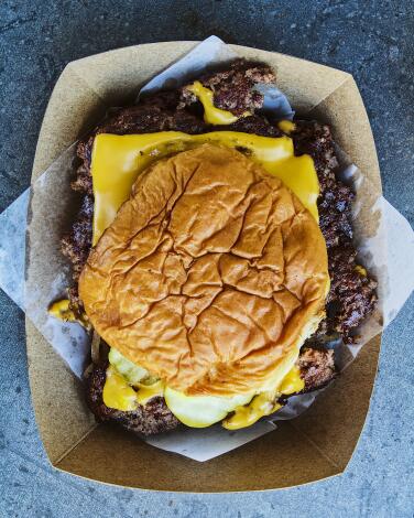 The casual new burger counter offers smash burgers made with American wagyu beef.