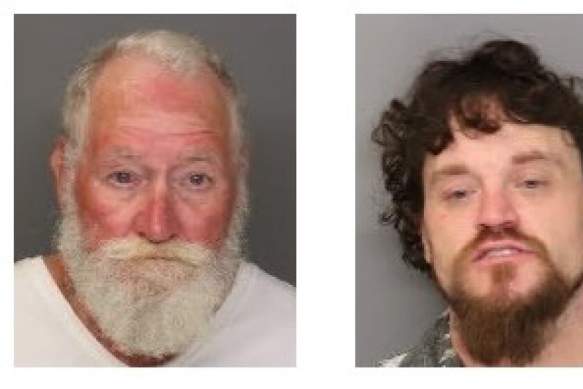 Booking photos of Michael Inman, left, and Lawrence Cantrell