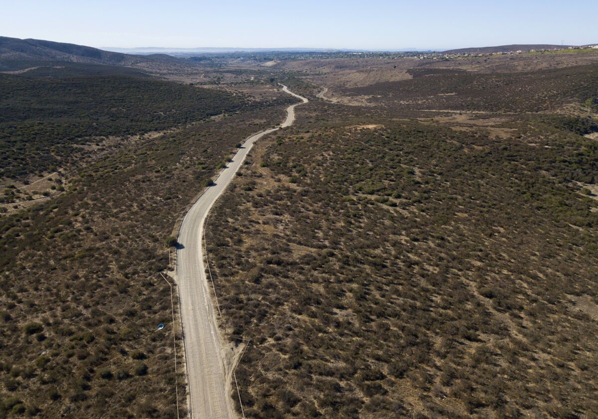 An aerial view of the Rancho Jamul State Ecological Reserve. 