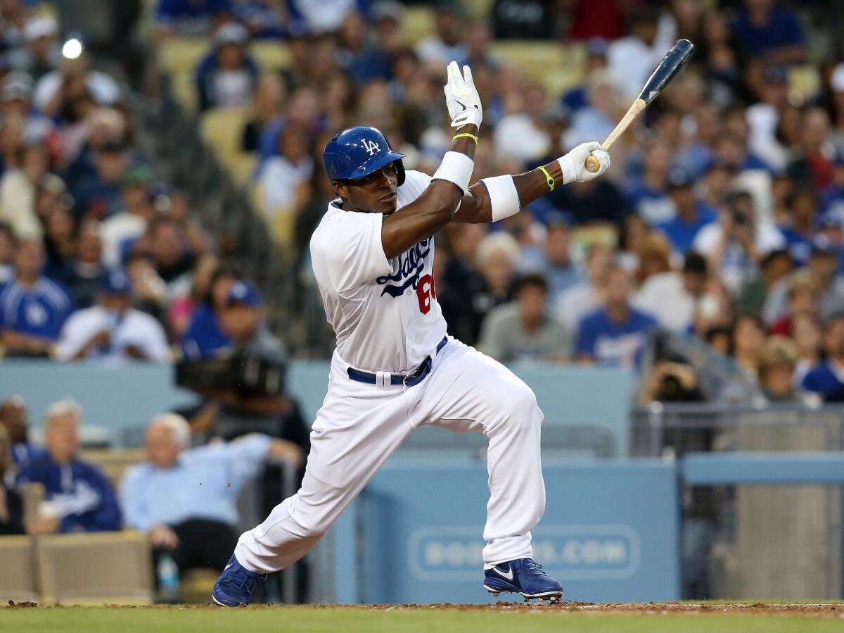 Yasiel Puig batted .464 with four home runs and 10 runs batted in in his first seven games with the Dodgers.