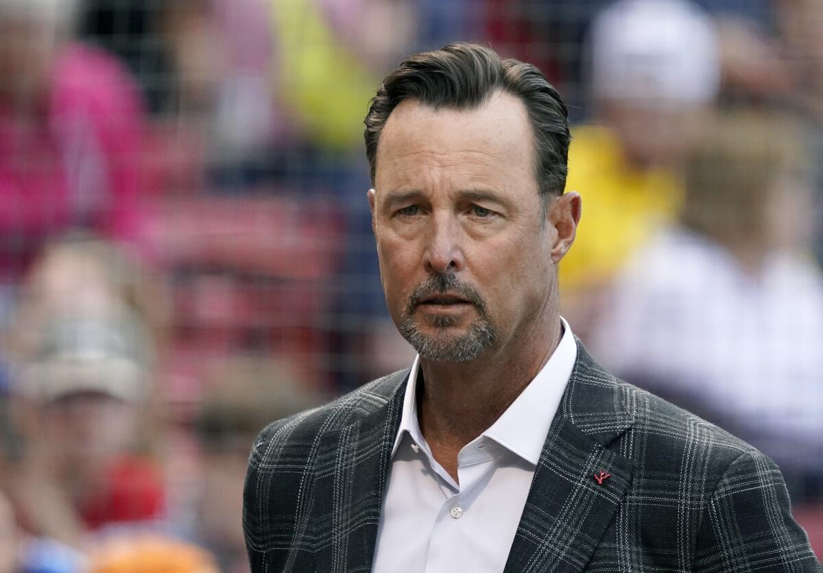 Tim Wakefield at a baseball game last year.