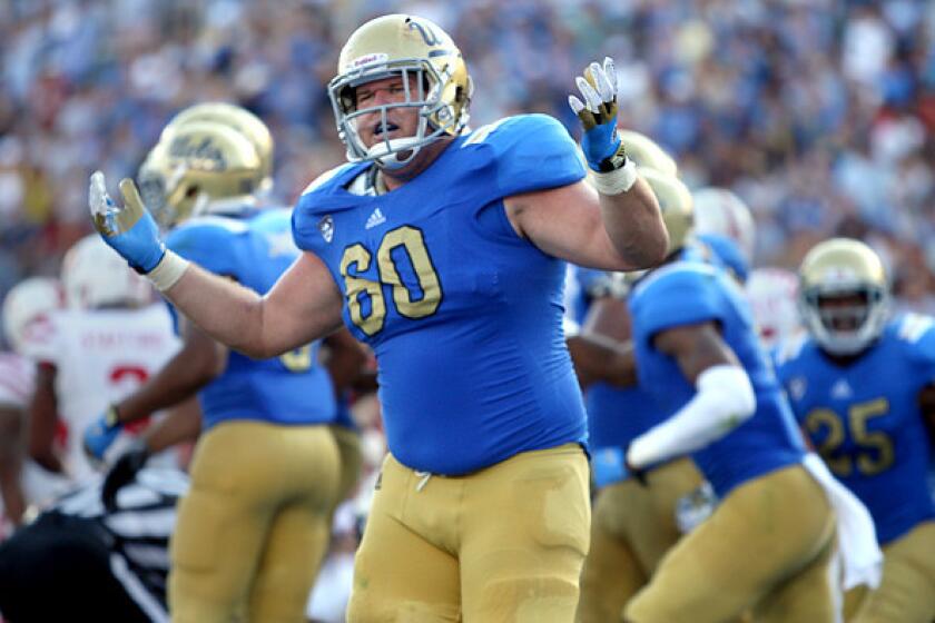 UCLA offensive guard Jeff Baca, who is 6-foot-3 and 302 pounds, will add some depth for the Vikings, who lost veteran Geoff Schwartz to the Kansas City Chiefs.