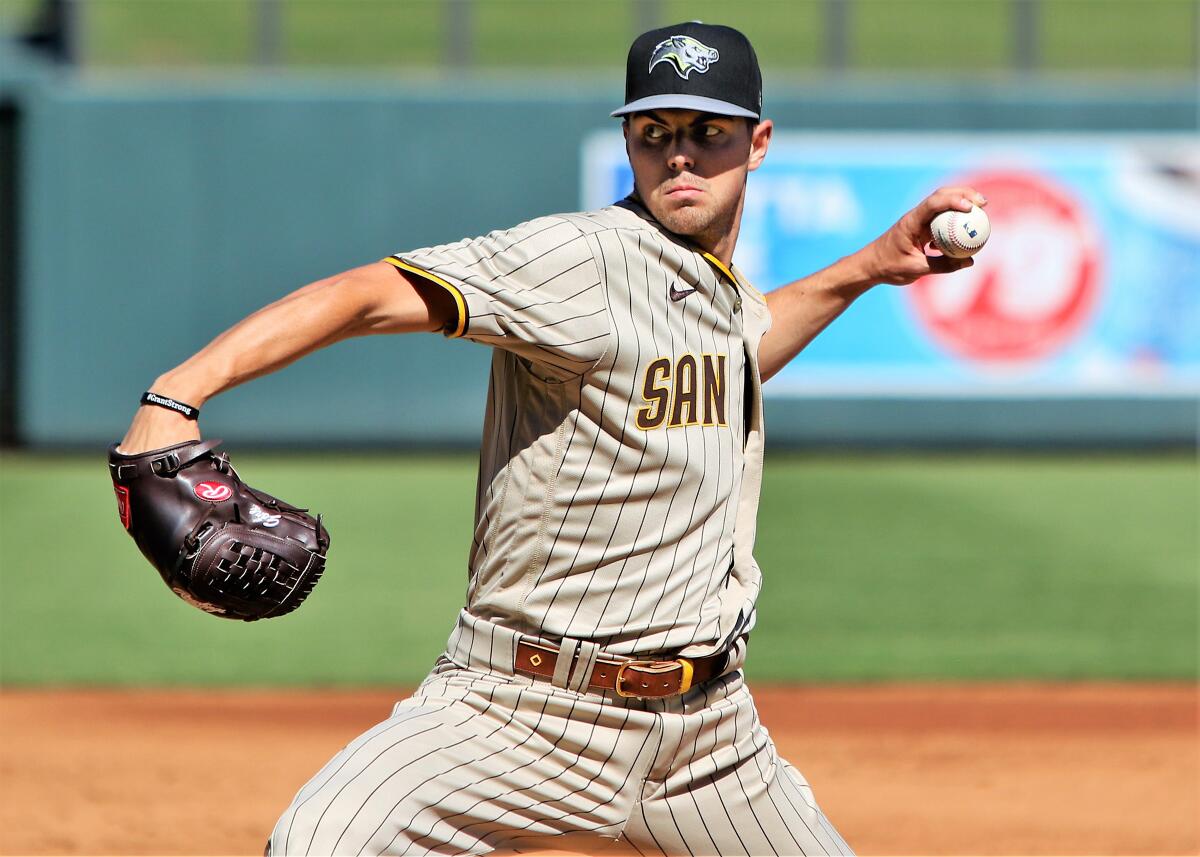 Padres minor leaguer MacKenzie Gore starts at the Arizona Fall League on Wednesday, October 13, 2021.